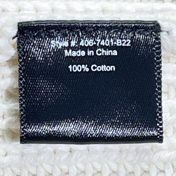 Jenni Kayne Cotton Fisherman Sweater Ivory XS - Picture 6 of 6